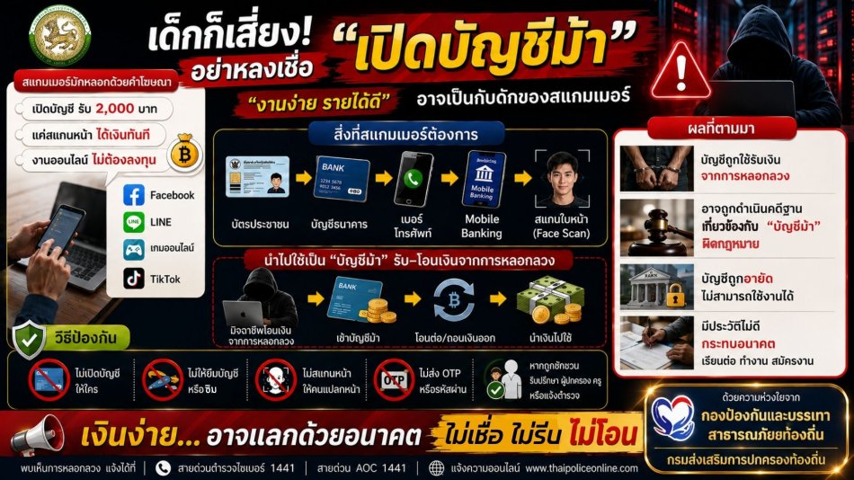 ขอประชาสัมพันธ์อินโฟกราฟิก การสร้างความรู้ความเข้าใจเพื่อป้องกันการหลอกลวงทางออนไลน์ (Scammer)